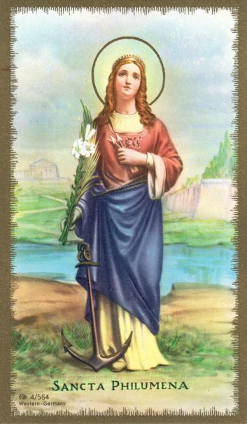 [St. Philomena holy card]